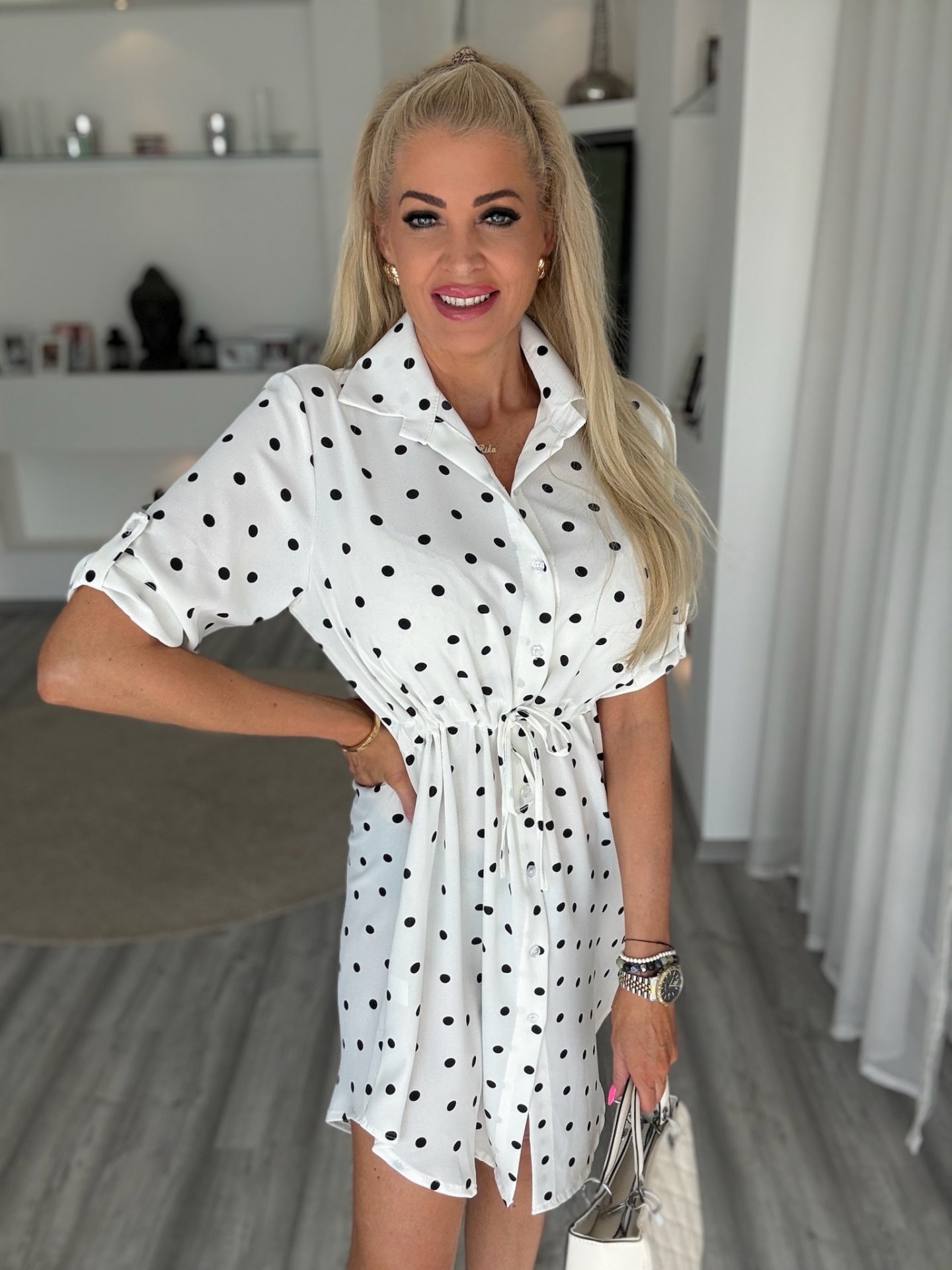 PRETTY woman tunika fehér 