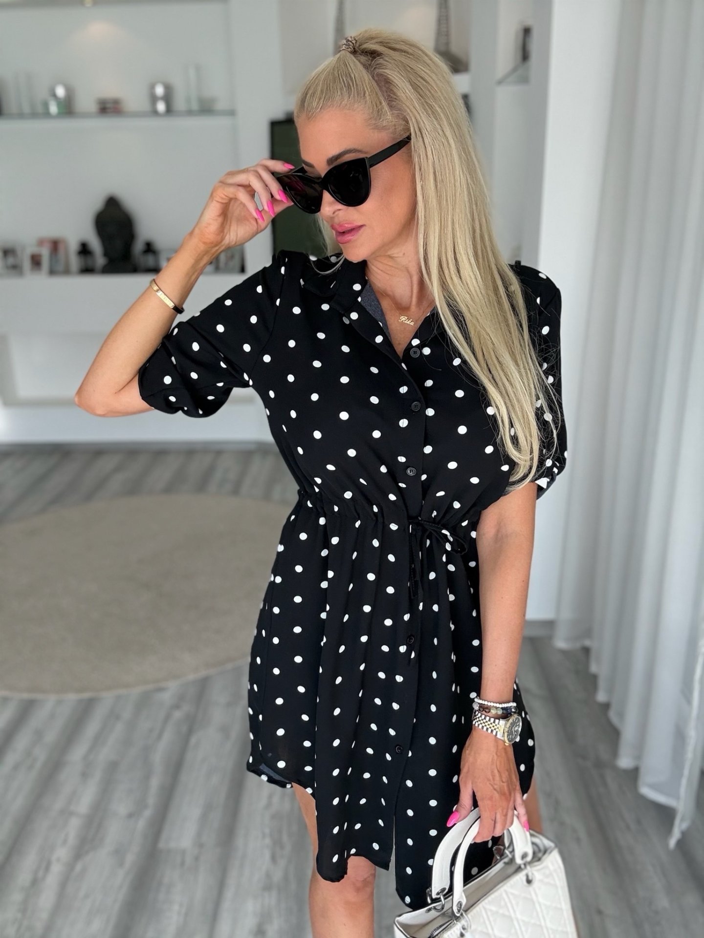 PRETTY woman tunika fekete 