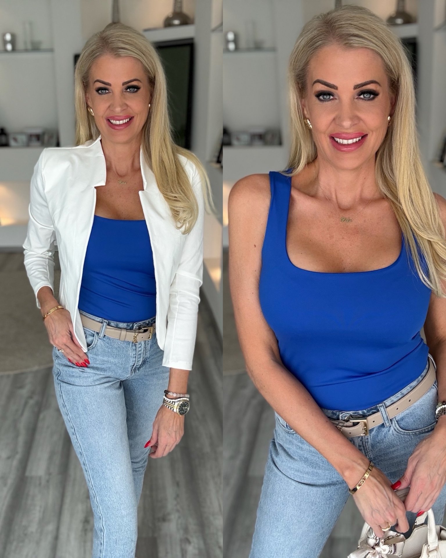 ZARA jégselyem felső királykék 