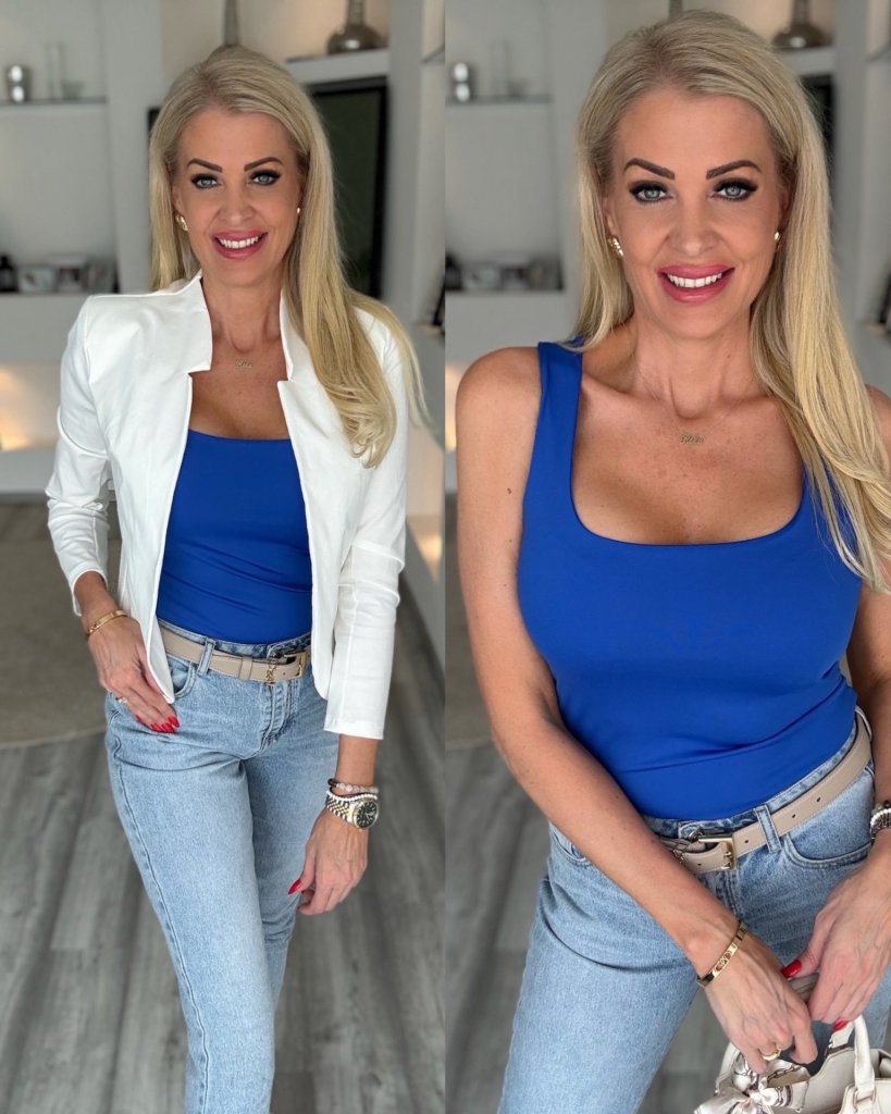 ZARA jégselyem felső királykék 