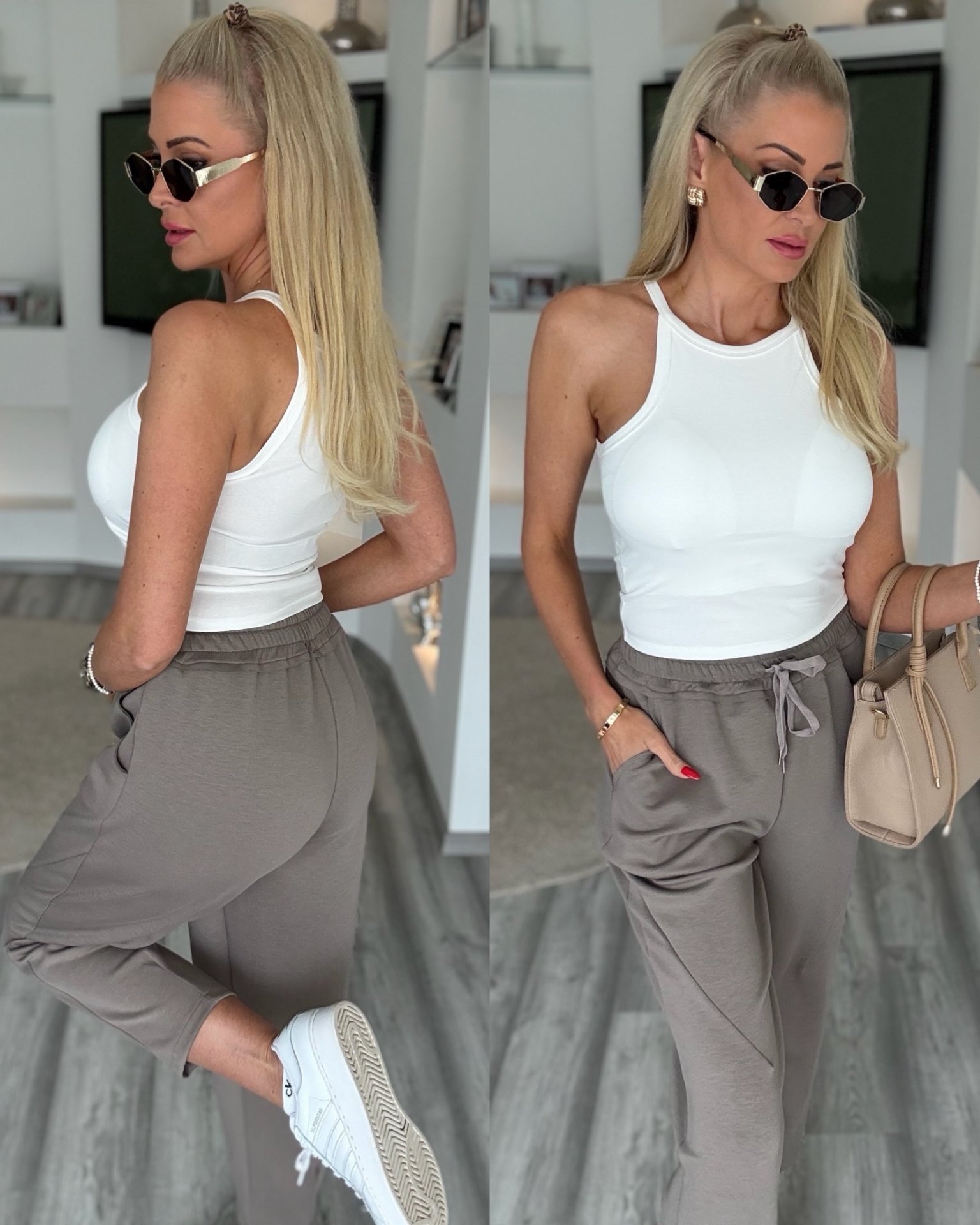 OVERSIZE nadrág taupe 