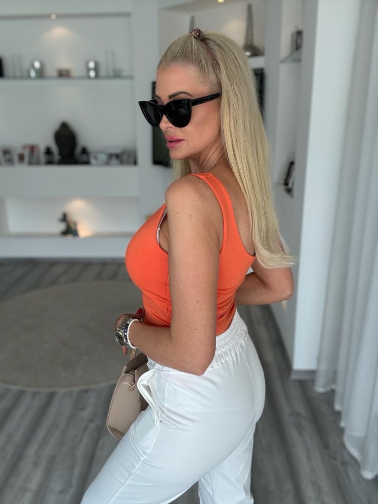 LAURA pamut trikó narancs 