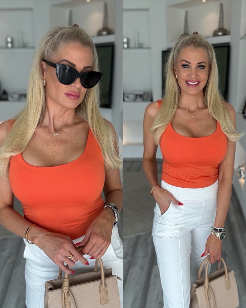 LAURA pamut trikó narancs 