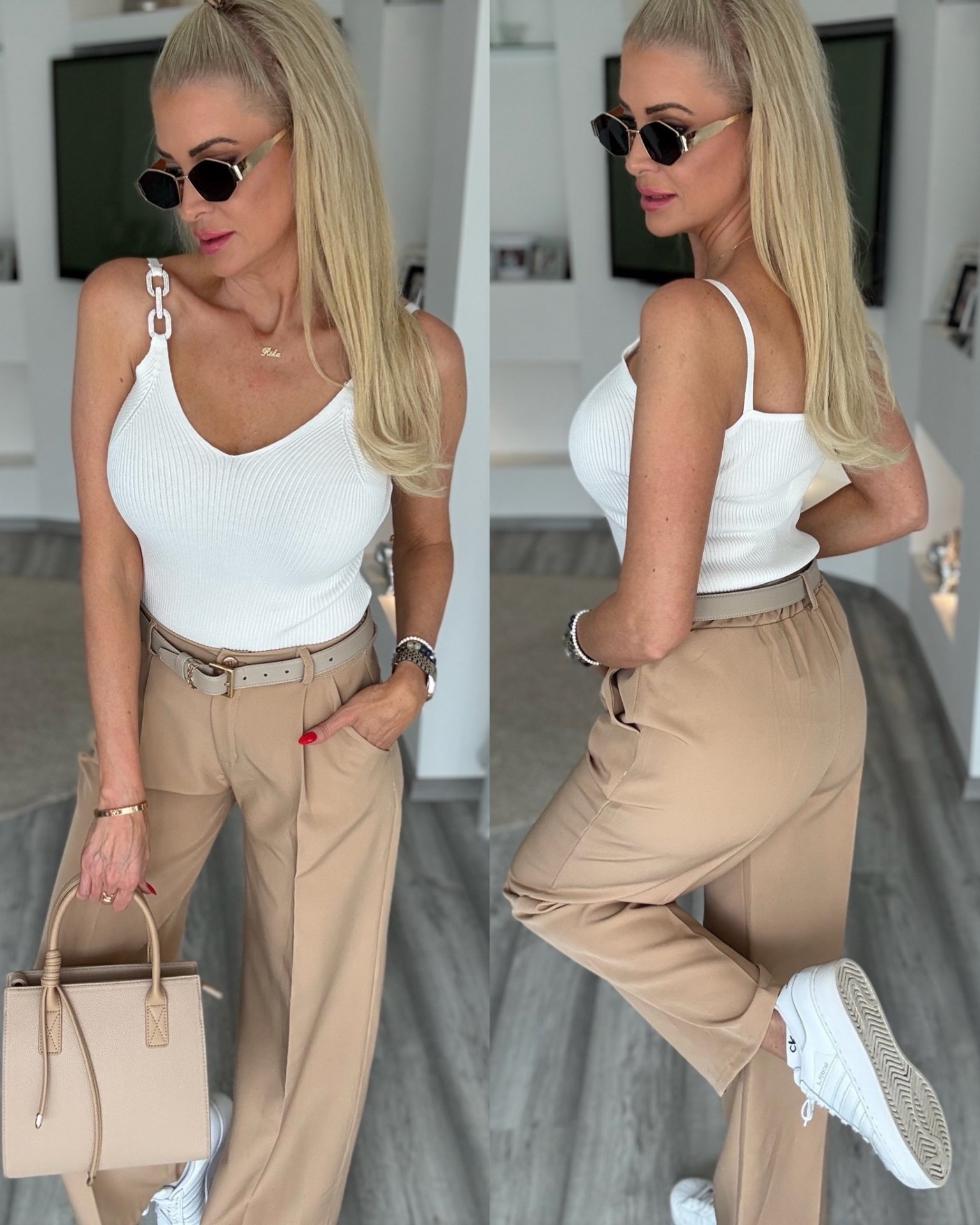 REBI egyenes szaru nadrág barna 