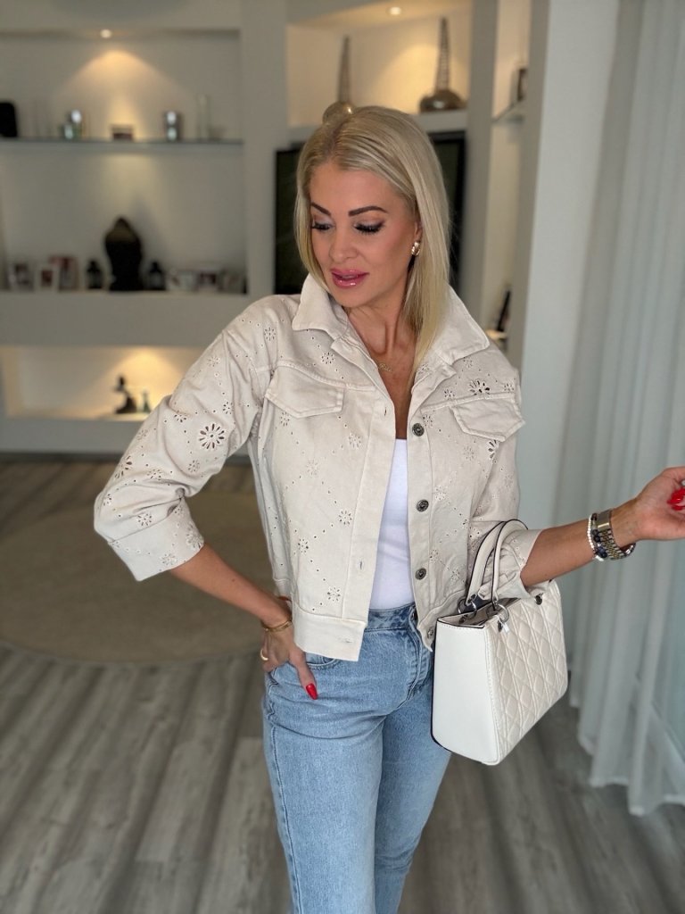 HÍMZETT farmer kabi bézs