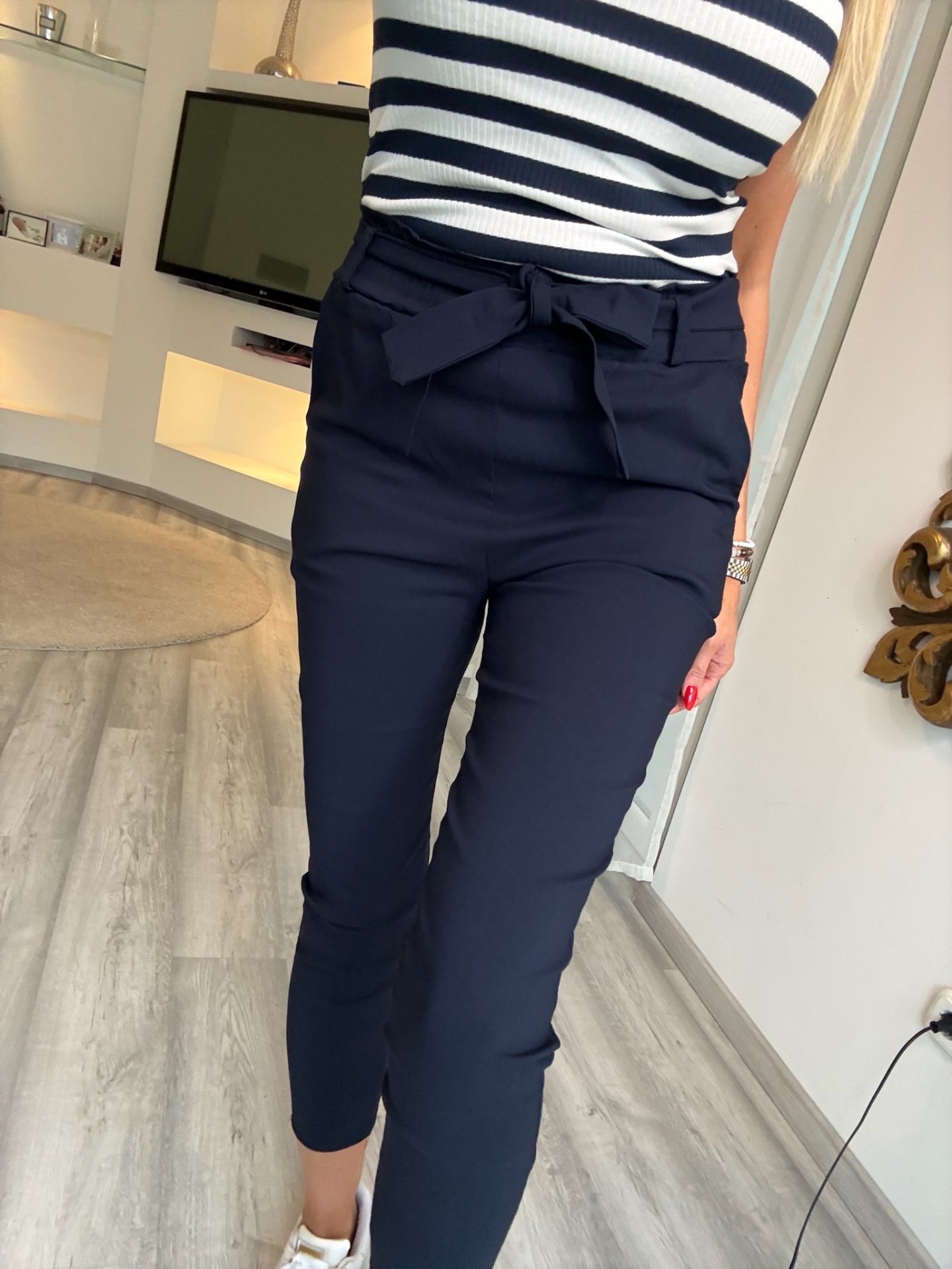 OLIVIA nadrág megkotővel sötétkék 