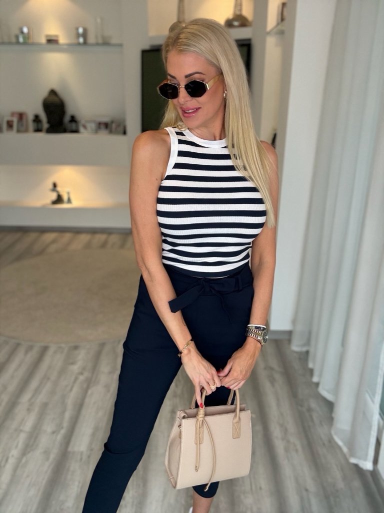 OLIVIA nadrág megkotővel sötétkék 