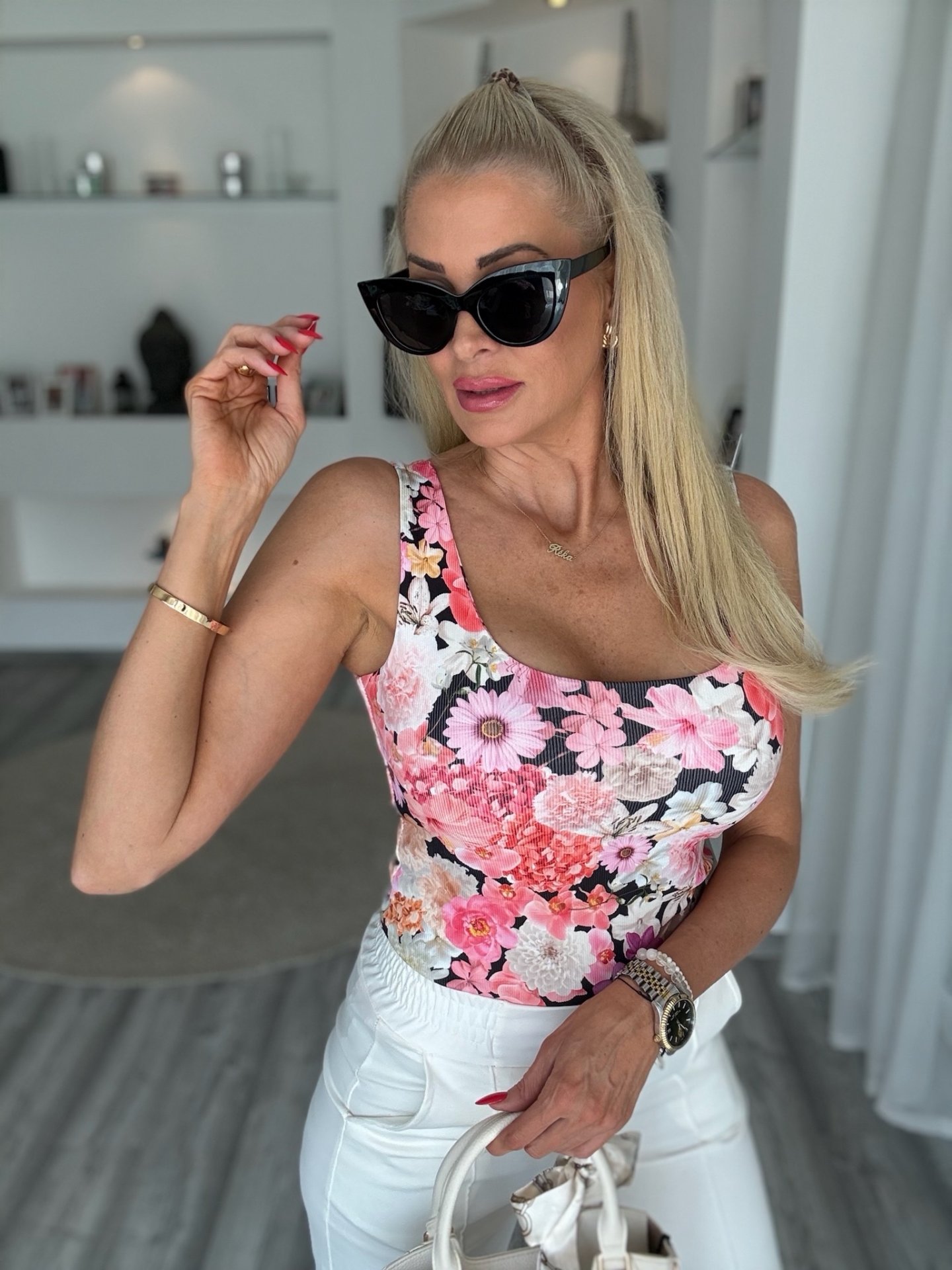 MYFLOWER trikó fekete