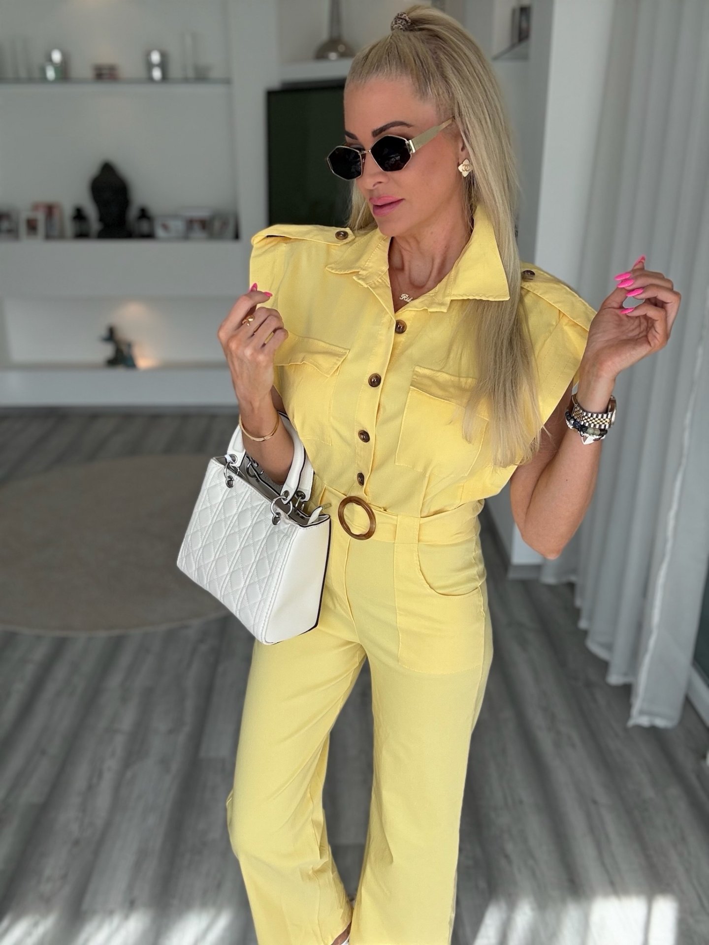 SAFARI elasztikus overal sárga 