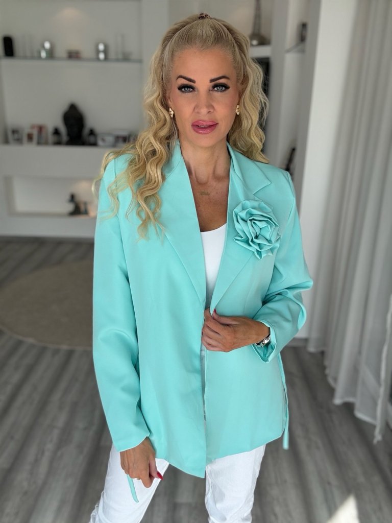 RÓZSÁS blezer turkiz