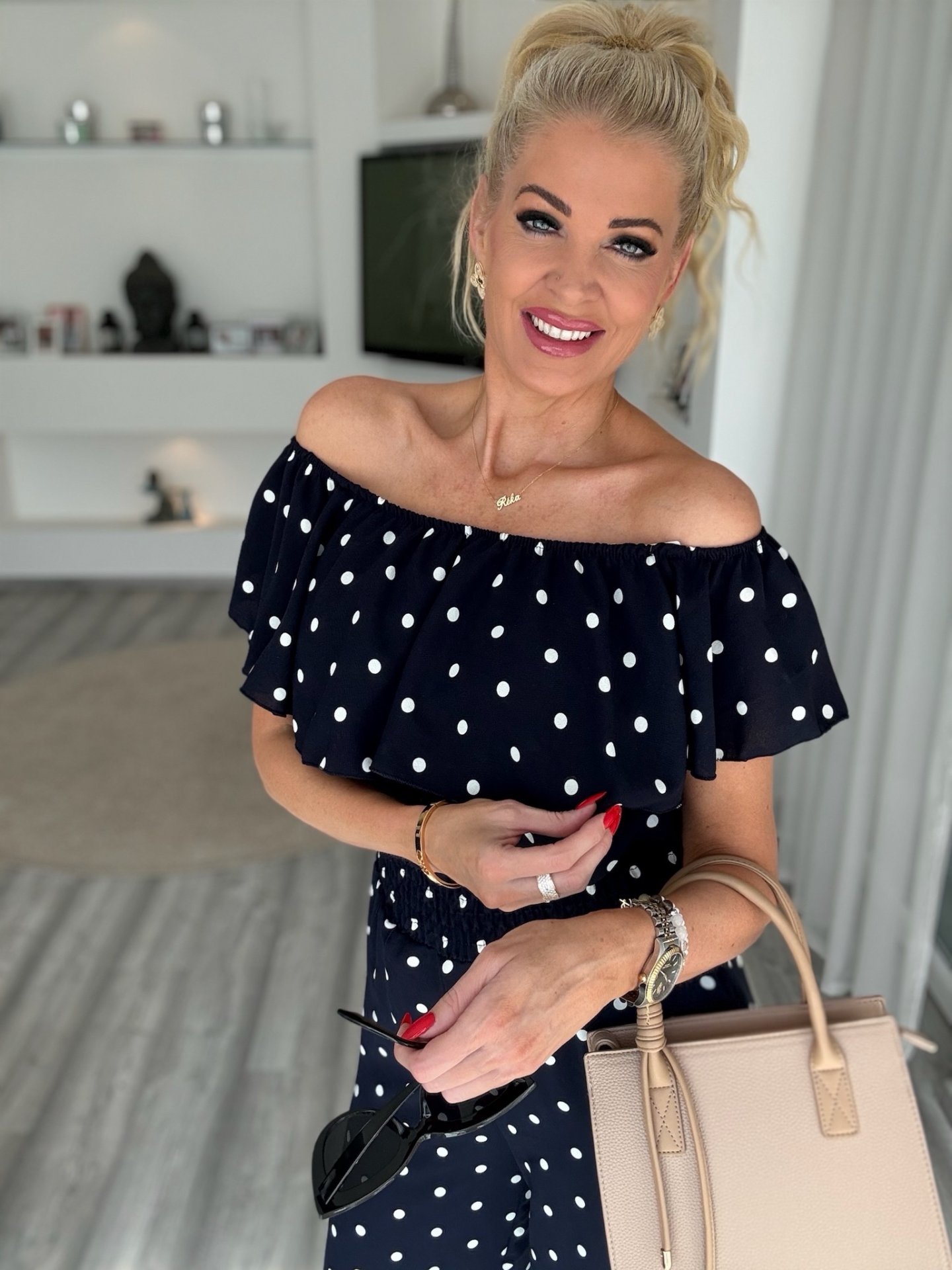 PÖTTYÖS overal sötétkék 