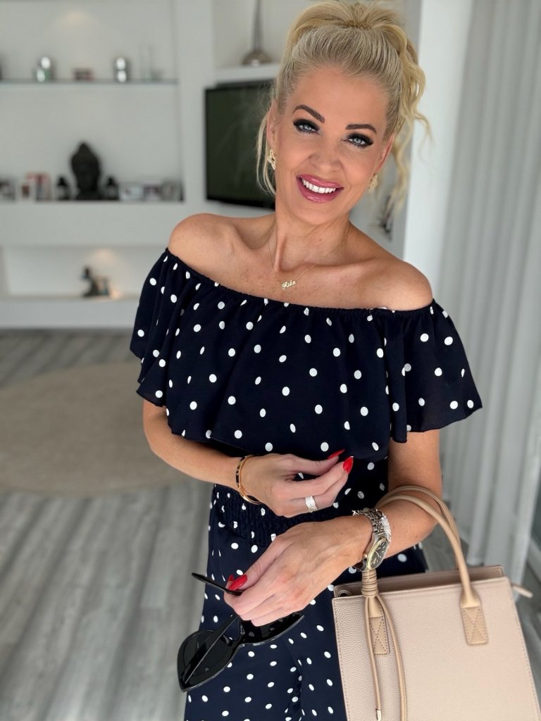 PÖTTYÖS overal sötétkék 