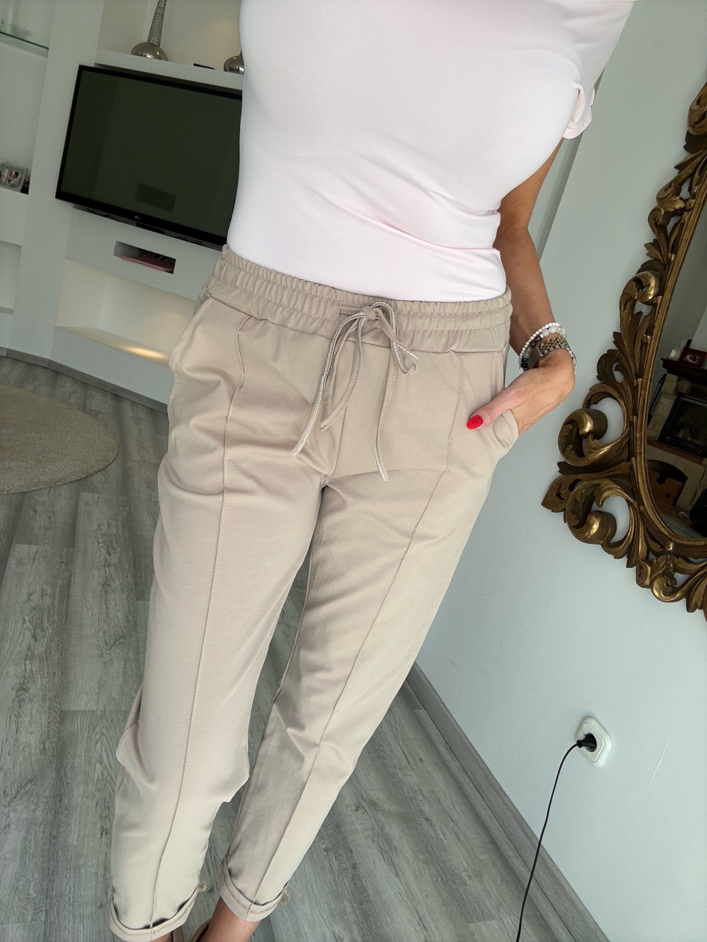 TOMORROW nadrág taupe 