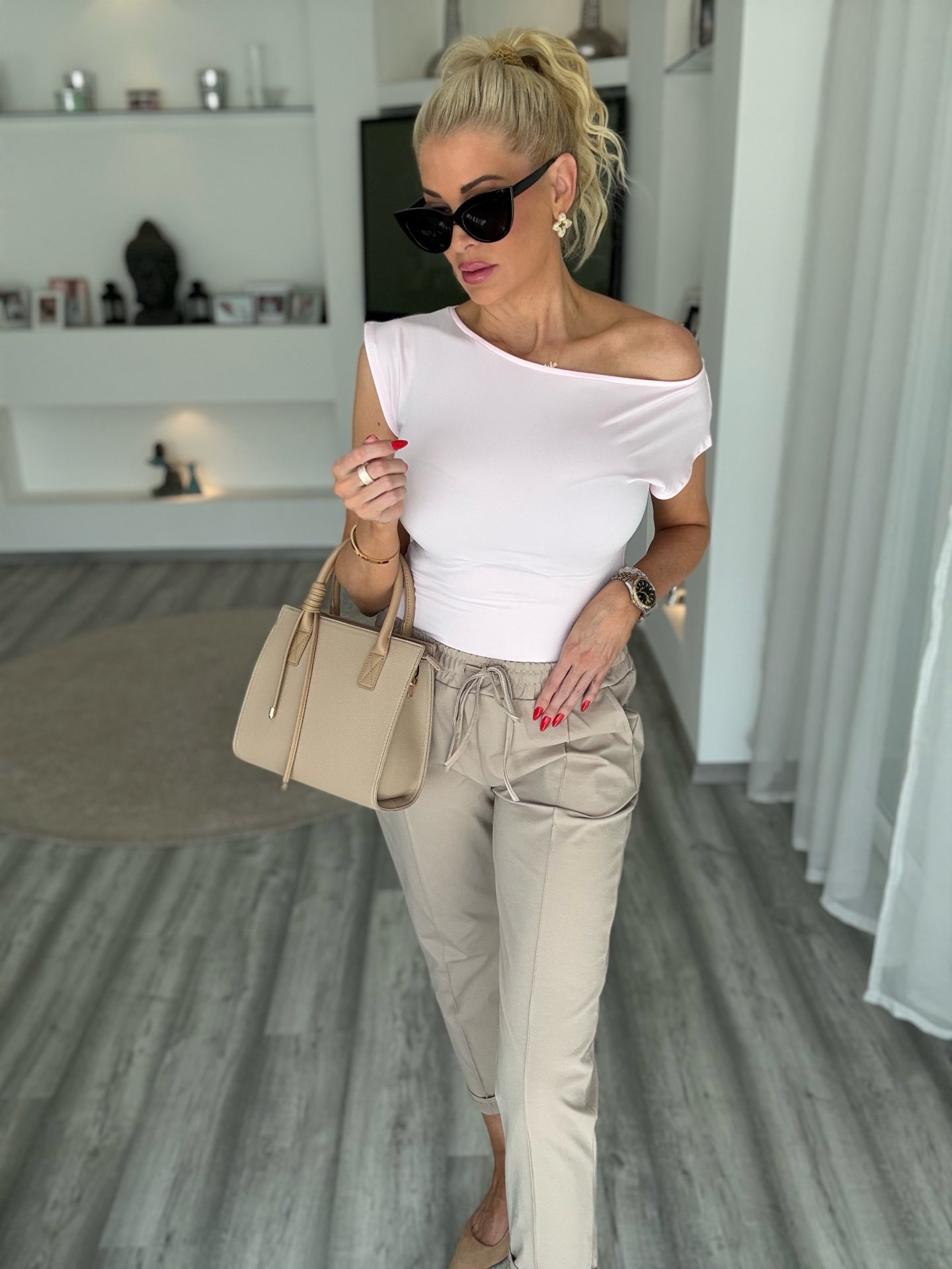 TOMORROW nadrág taupe 