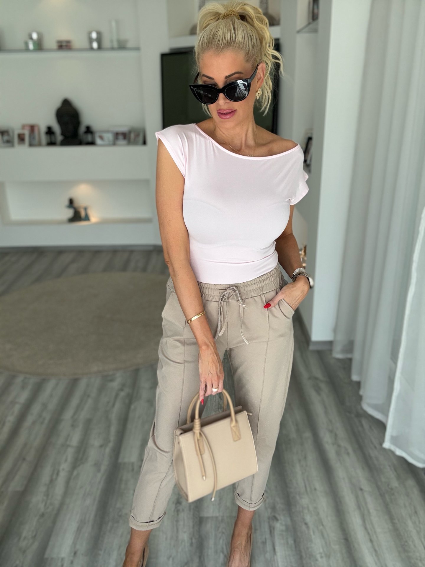 TOMORROW nadrág taupe 