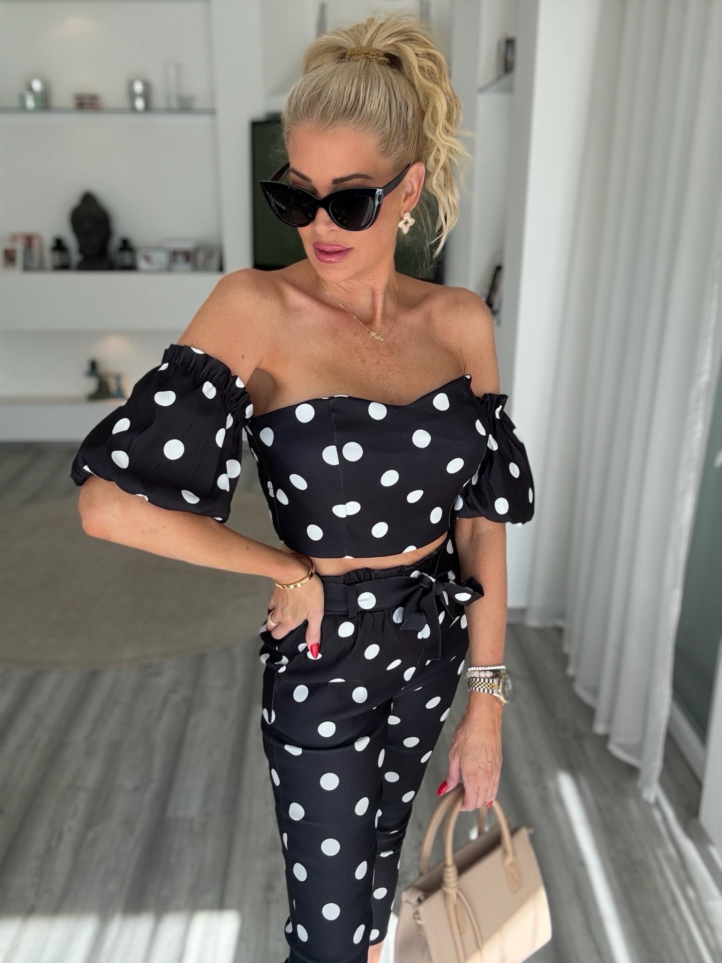 LILLA PÖTTYÖS 2 részes szett fekete 