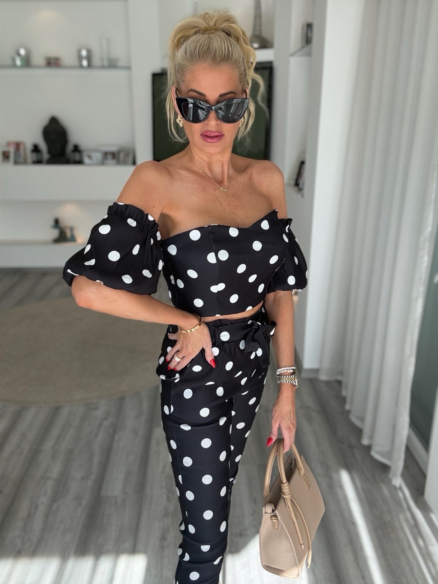 LILLA PÖTTYÖS 2 részes szett fekete 