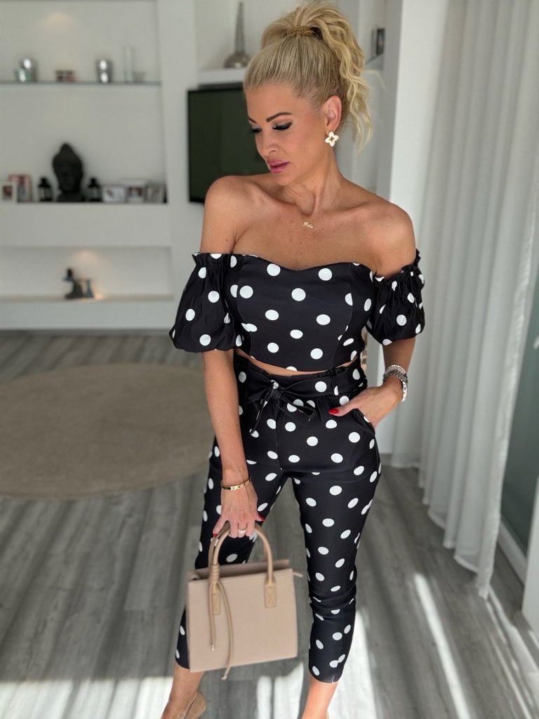 LILLA PÖTTYÖS 2 részes szett fekete 