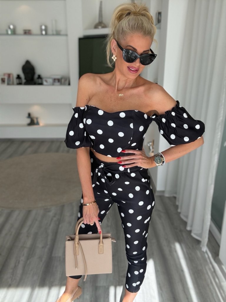 LILLA PÖTTYÖS 2 részes szett fekete 