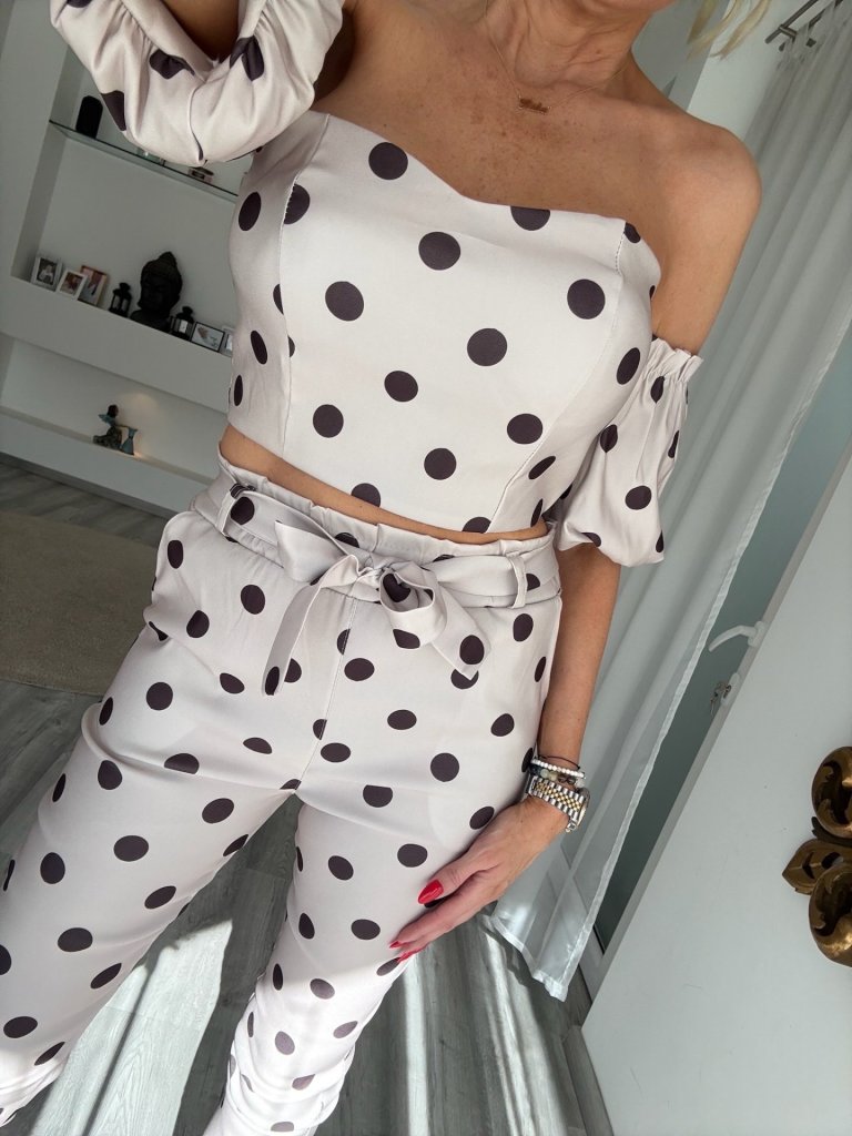 LILLA PÖTTYÖS 2 részes szett bézs 