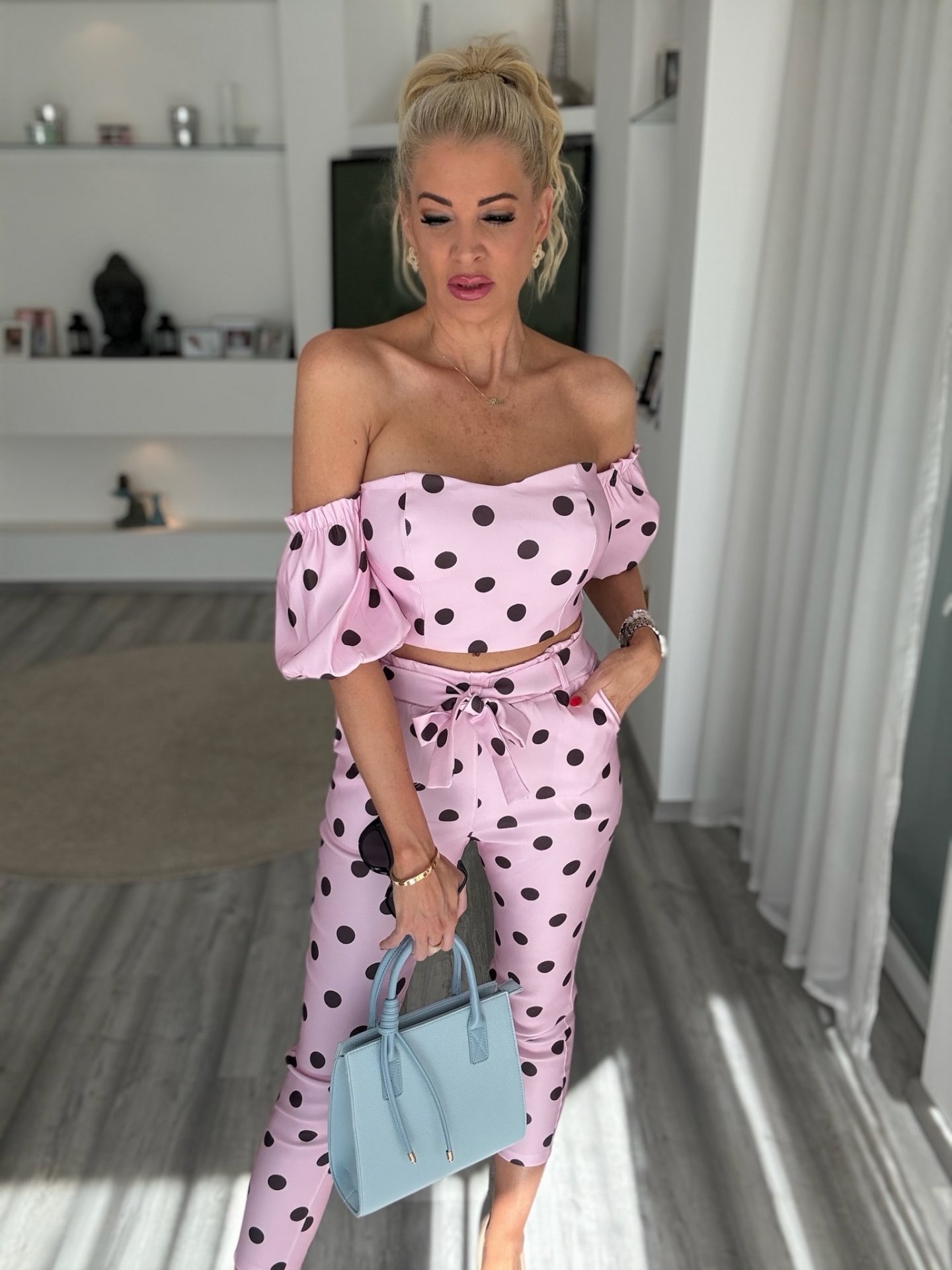 LILLA PÖTTYÖS 2 részes szett rózsaszín 