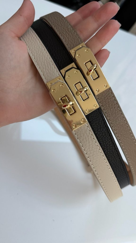 ÁLLÍTHATÓ bőr öv taupe 