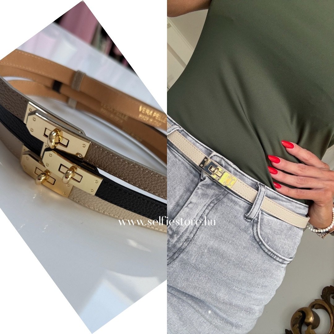 ÁLLÍTHATÓ bőr öv bézs 