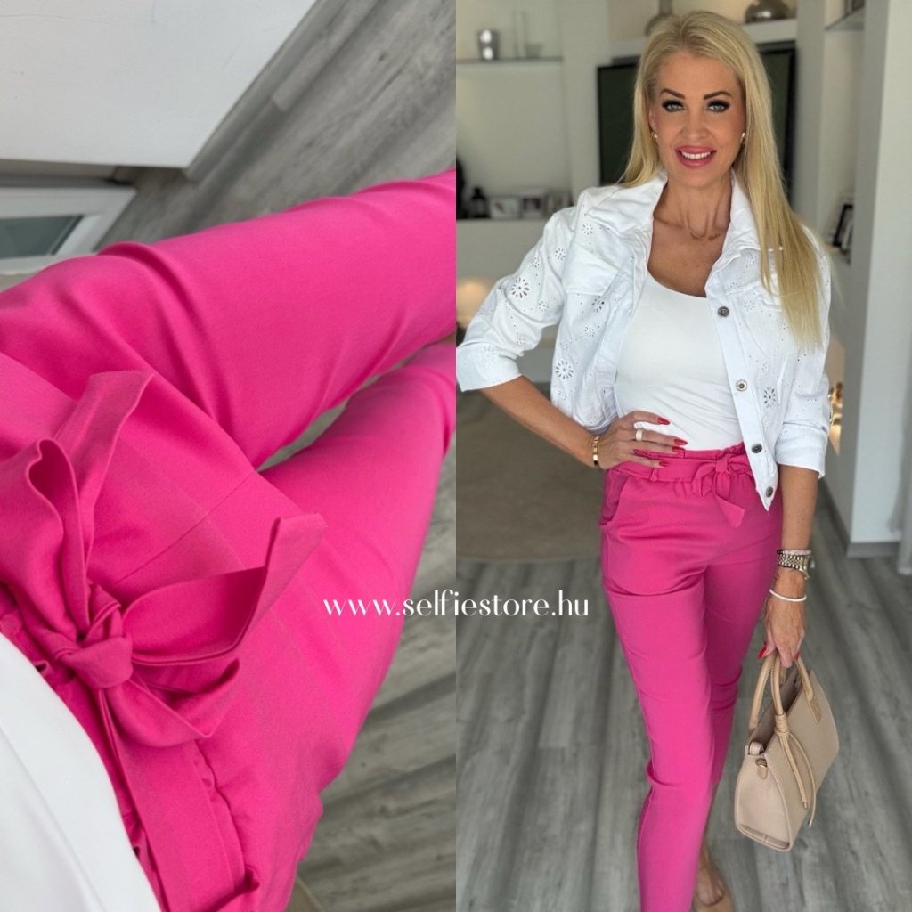 OLIVIA nadrág megkötővel pink