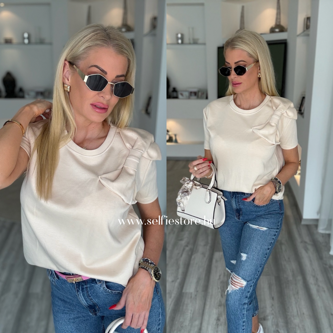 MASNIS felső bézs egyenes szabású