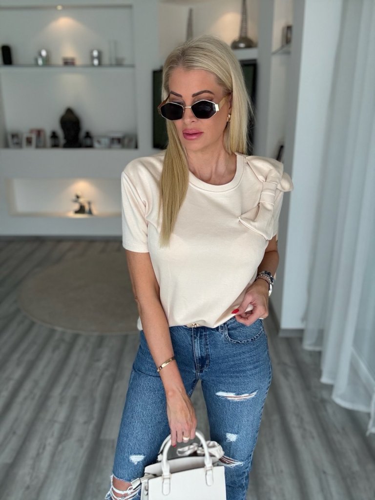 MASNIS felső bézs egyenes szabású