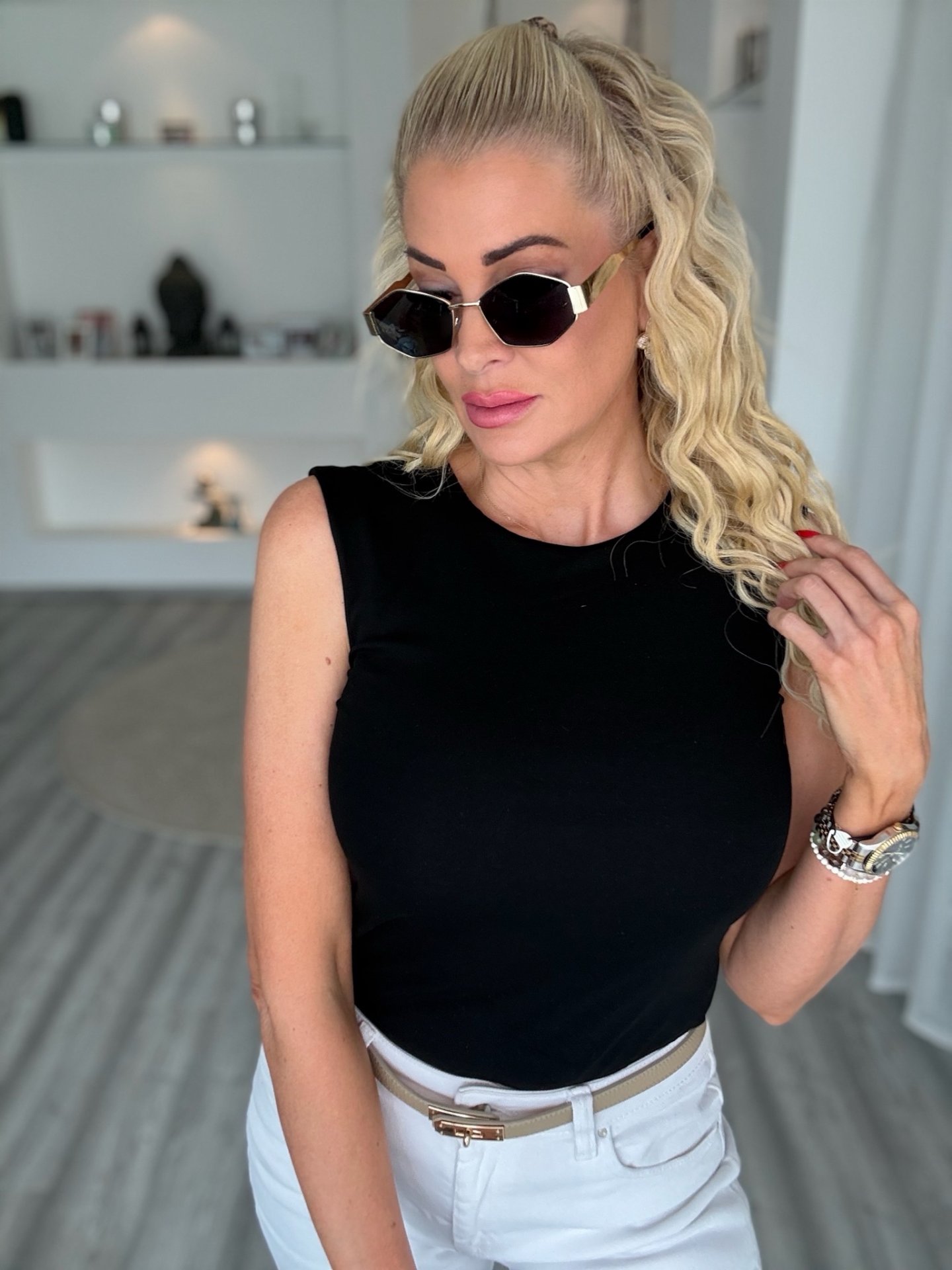 CELESTE pamut felső fekete Z1312