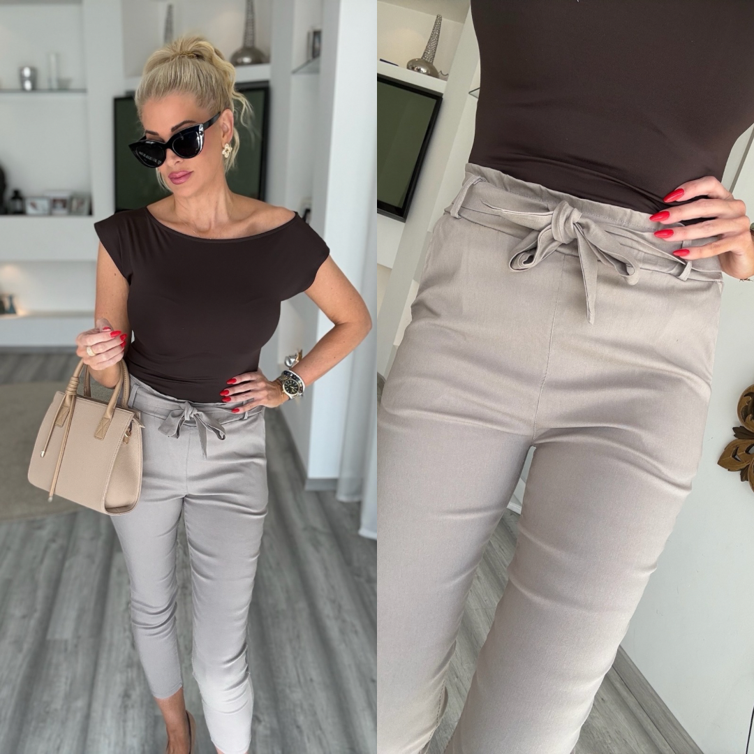 OLÍVIA nadrág megkötővel szürke