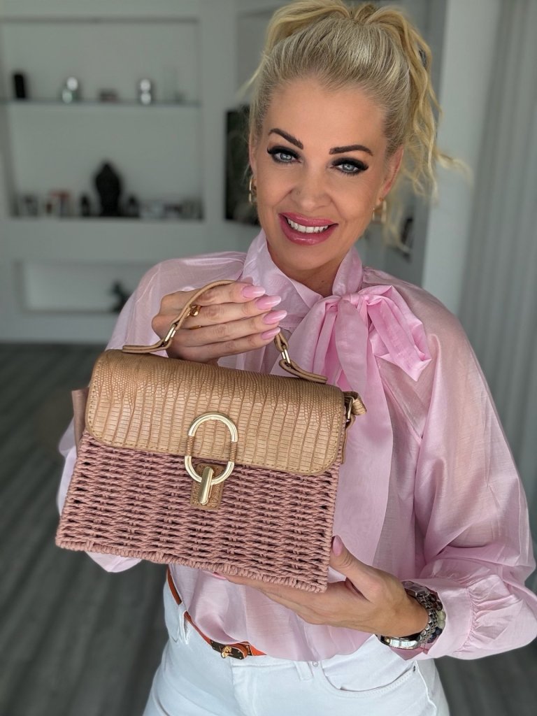 MIRELLA fonott táska púder