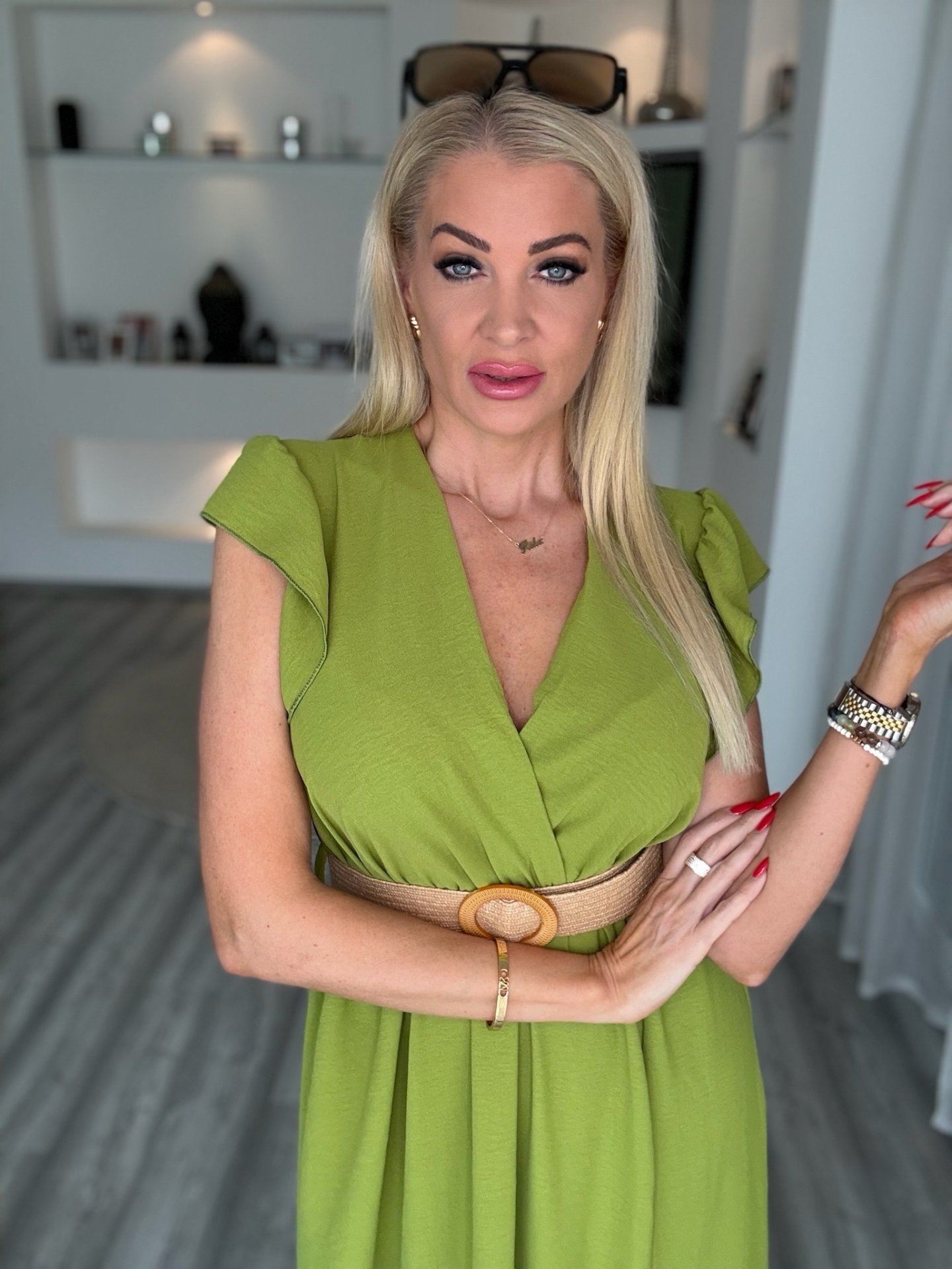 CALISTA ruha pisztácia