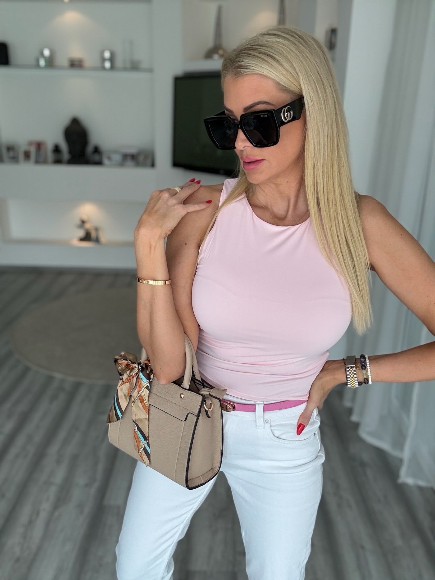 NORA crop top púder  Z1145