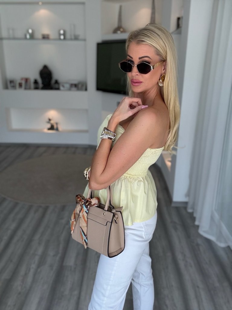 ELLA peplumos felső sárga