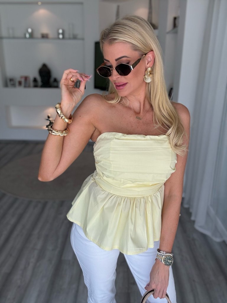 ELLA peplumos felső sárga