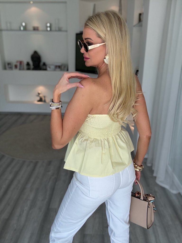 ELLA peplumos felső sárga