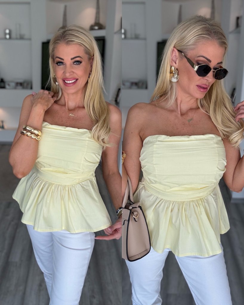 ELLA peplumos felső sárga