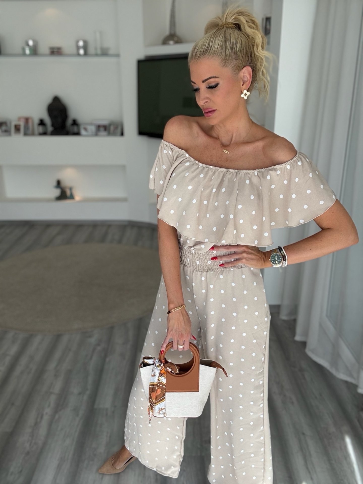 PÖTTYÖS overal bézs