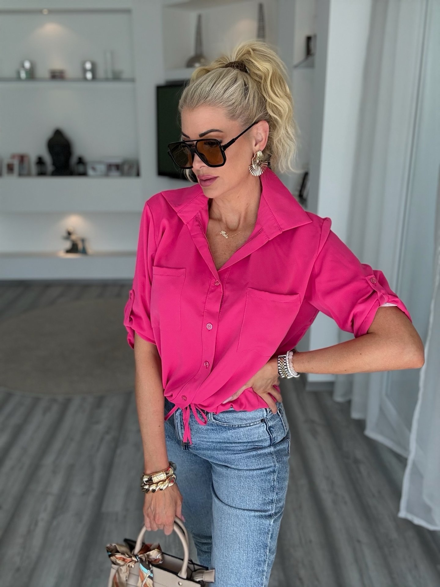 CLASS megkötős ing pink