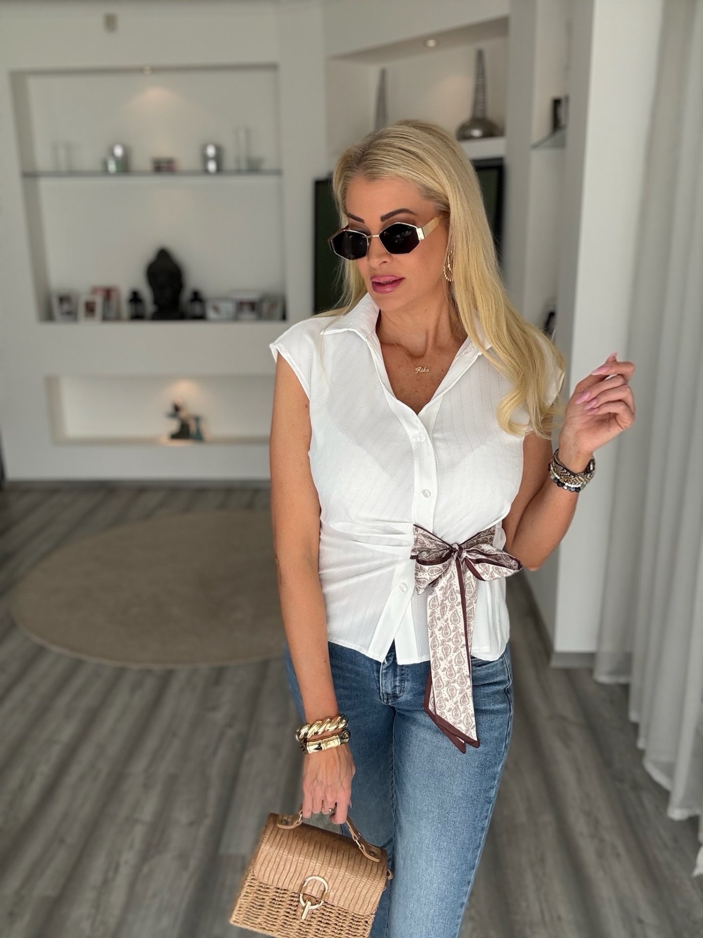 ZINA megkötős ing fehér