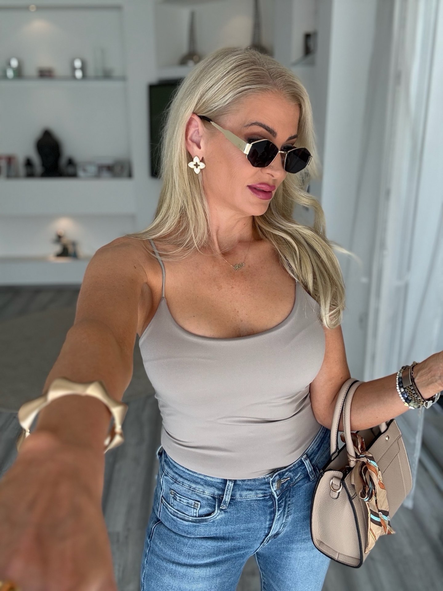 MIAMI jégselyem top taupe