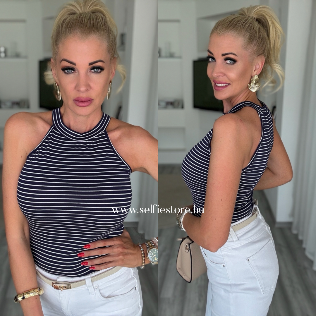 NICOLE csíkos felső kék