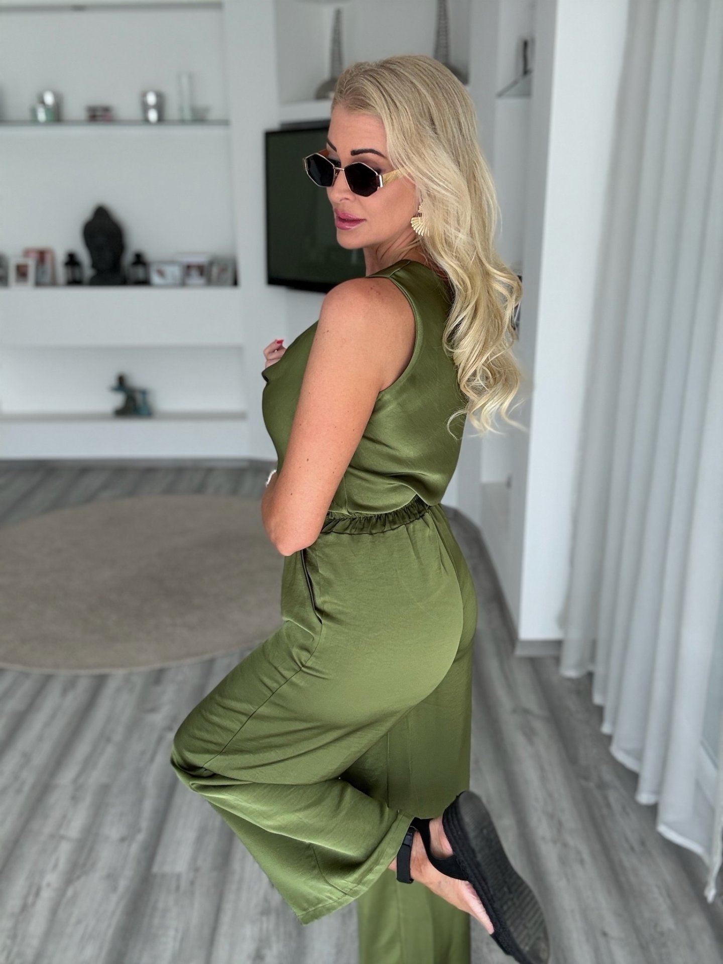 SERAFINA saten szett khaki