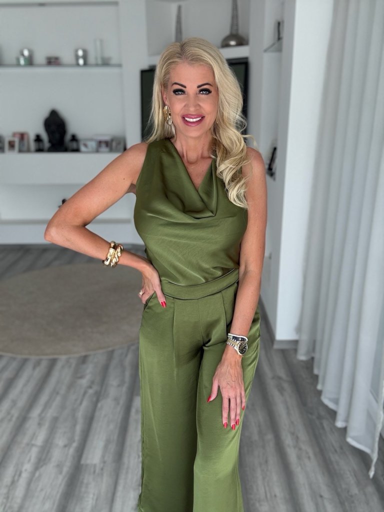 SERAFINA saten szett khaki