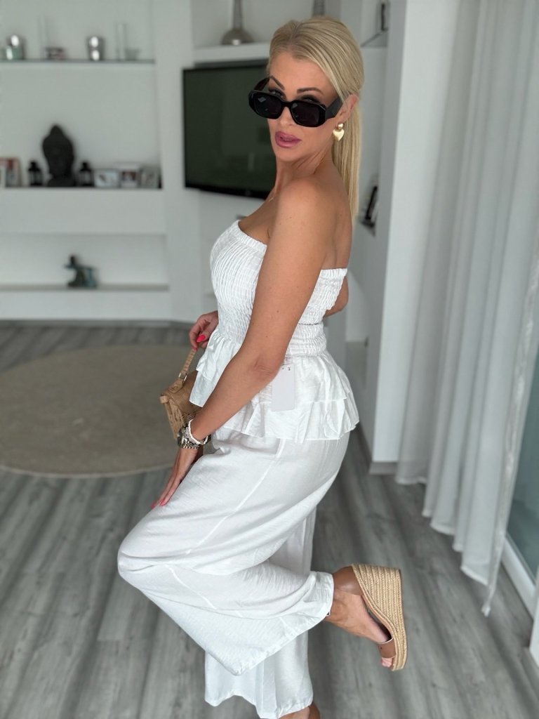LORENZA peplumos overal fehér