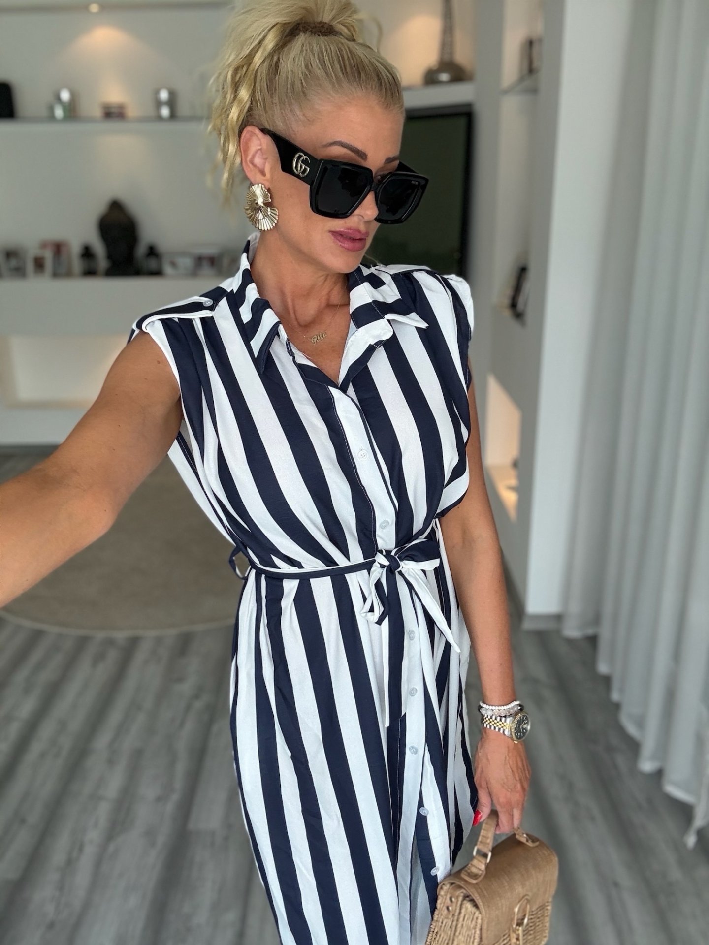 ADRIANA csíkos ruha