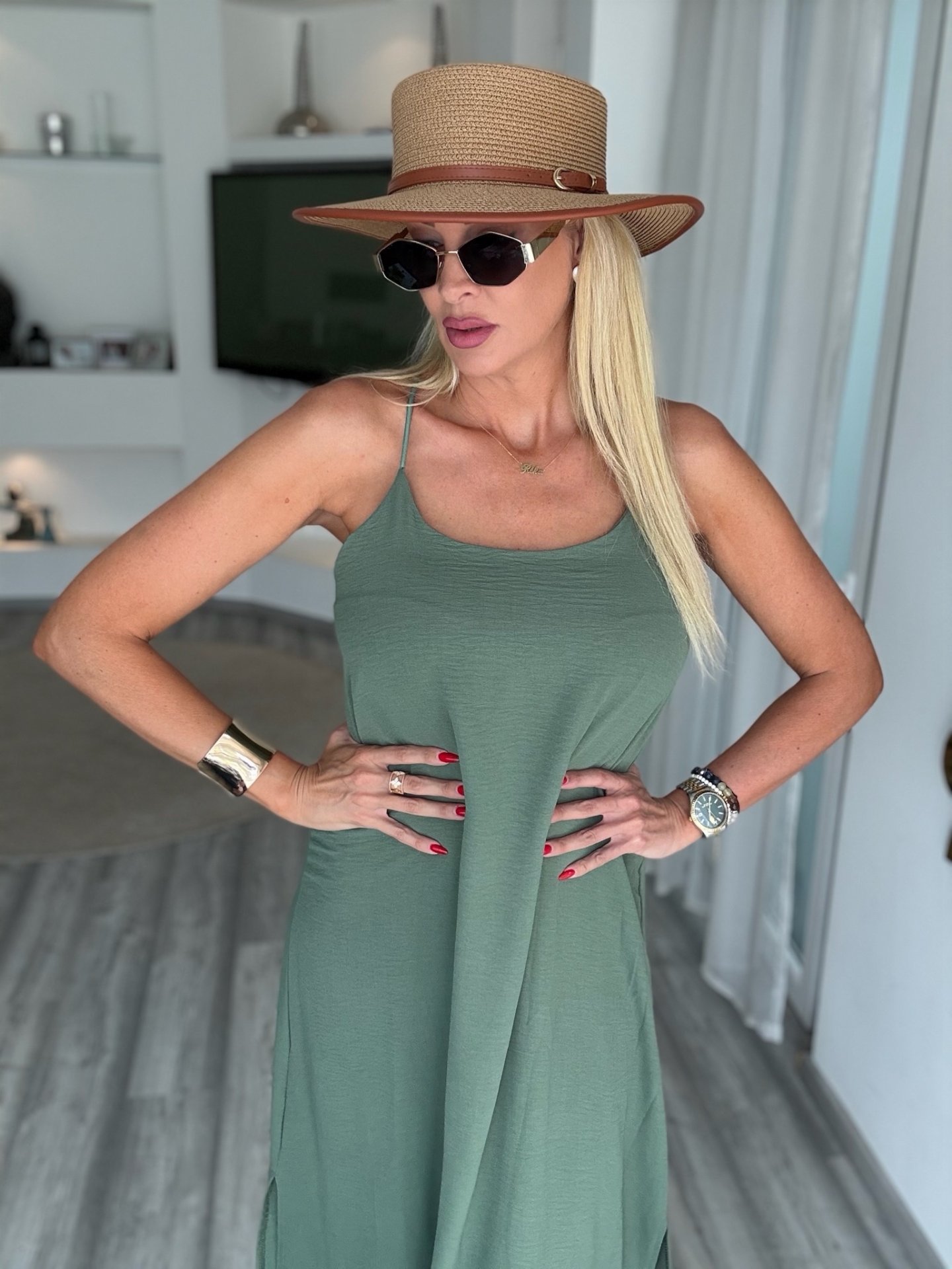 NINA maxi ruha khaki