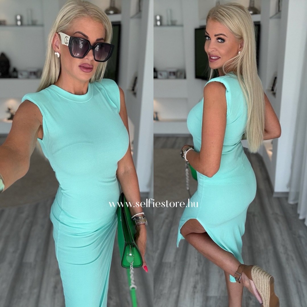 NOELLE válltöméses ruha menta